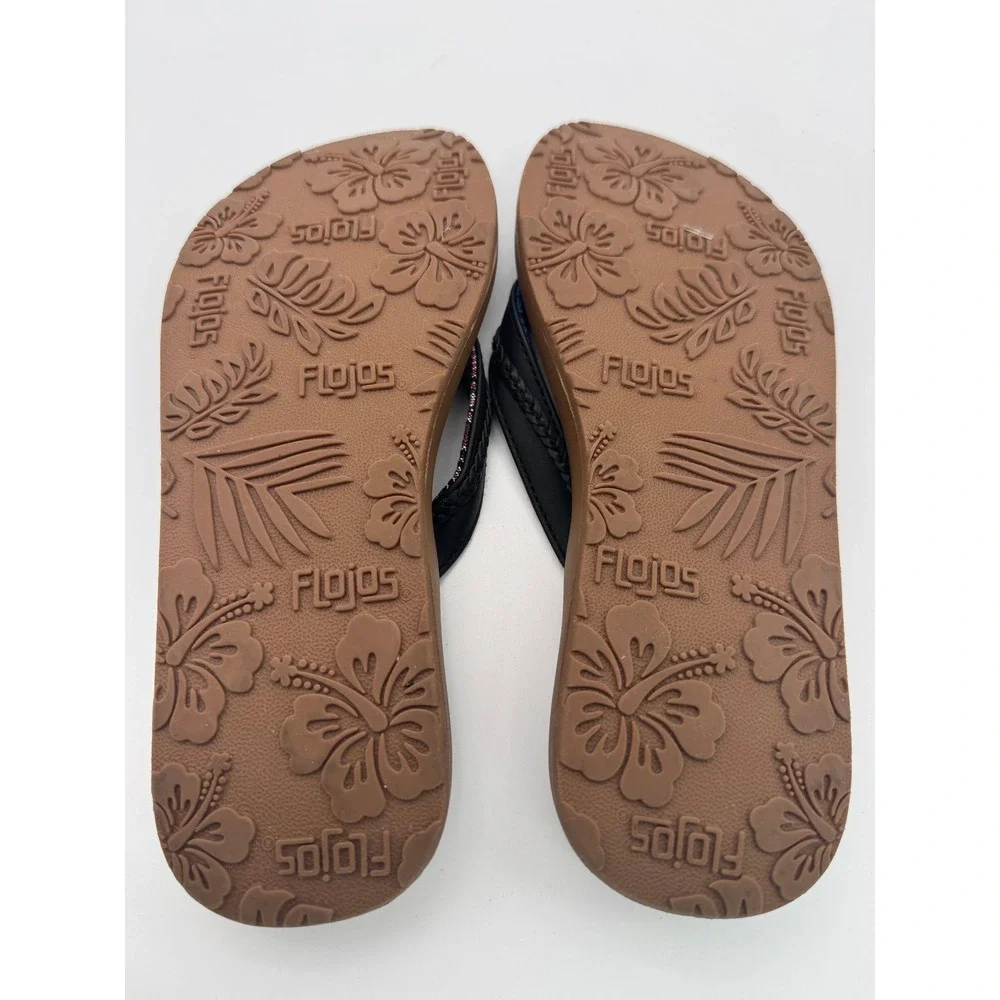 Flojos Flip Flops Black Women's Size 6 Comfort Sandals Casual Thong